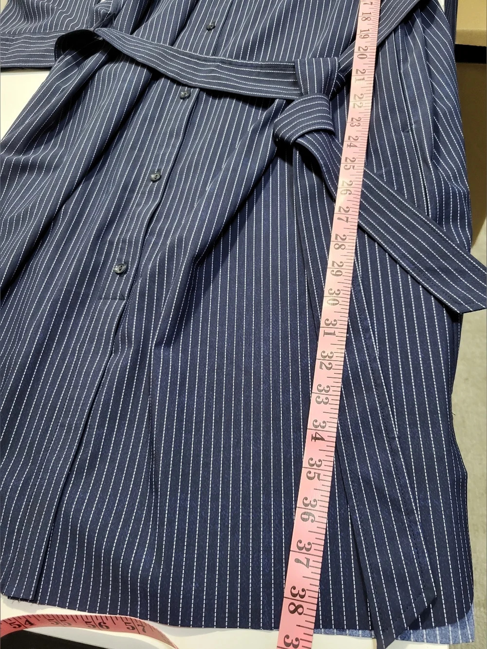NEw LYSSÉ Schiffer Navy Dress with Tie Waist - Picture 6 of 8